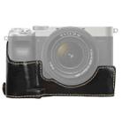 1/4 inch Thread PU Leather Camera Half Case Base for Sony ILCE-7C/A7C (Black) - 1