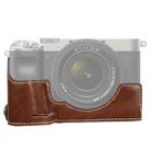 1/4 inch Thread PU Leather Camera Half Case Base for Sony ILCE-7C/A7C (Coffee) - 1