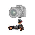 YELANGU L4X-BC Camera Wheel Dolly II Electric Track Slider 3-Wheel Video Pulley Rolling Dolly Car with Ballhead, Load: 3kg (Black) - 1