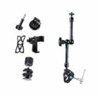 11 inch Adjustable Friction Articulating Magic Arm + Large Claws Clips with Phone Clamp(Black) - 1