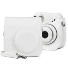 Retro Full Body PU Leather Case Camera  Bag with Strap for FUJIFILM instax mini 7+ (White) - 1