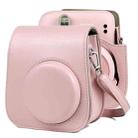 Solid Color Full Body Camera Leather Case Bag with Strap for FUJIFILM Instax mini 11 (Pink) - 1