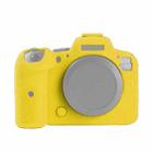 For Canon EOS R6 Litchi Texure Soft Silicone Case(Yellow) - 1