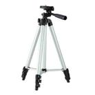 130cm 4-Section Folding Aluminum Alloy Tripod Mount with Three-Dimensional Head(Silver) - 1