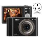 DC302 2.88 inch 44MP 16X Zoom 2.7K Full HD Digital Camera Children Card Camera, AU Plug (Black) - 1