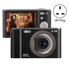 DC302 2.88 inch 44MP 16X Zoom 2.7K Full HD Digital Camera Children Card Camera, UK Plug (Black) - 1