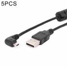 5 PCS 1.5m Elbow Mini 8 Pin USB to USB 2.0 Data Charging Cable for Nikon(Black) - 1
