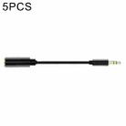 5 PCS 13cm Metal 3.5mm Audio 4 Pole Female to 3 Pole Male Microphone Adapter Cable(Black) - 1