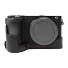 1/4 inch Thread PU Leather Camera Half Case Base for Sony ILCE-A6500 / A6500 (Black) - 1