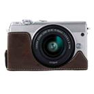 1/4 inch Thread PU Leather Camera Half Case Base for Canon EOS M100 (Coffee) - 1