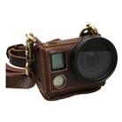 For GoPro HERO4 Litchi Texture Genuine Leather Protective Case with Sling(Brown) - 1