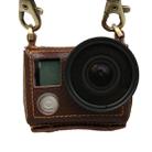 For GoPro HERO4 Litchi Texture Genuine Leather Protective Case with Sling(Brown) - 2