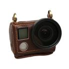 For GoPro HERO4 Litchi Texture Genuine Leather Protective Case with Sling(Brown) - 6