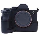 1/4 inch Thread PU Leather Camera Half Case Base for Sony A7 IV (Black) - 1