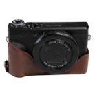1/4 inch Thread PU Leather Camera Half Case Base for Canon G7 X Mark III / G7 X3 (Coffee) - 1