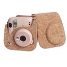 For FUJIFILM instax mini 11 Full Body Camera Cork Leather Case Bag with Strap (Brown) - 1