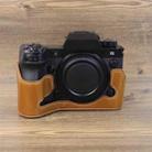 For Fujifilm XH2S 1/4 inch Thread PU Leather Camera Half Case Base (Brown) - 1