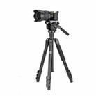 Fotopro S5i 4-Section Tripod Mount with Fluid Drag Head (Black) - 1