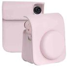 For FUJIFILM instax mini 12 Full Body Leather Case Camera Bag with Strap (Pink) - 1