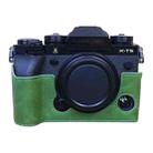 For FUJIFILM X-T5 1/4 inch Thread PU Leather Camera Half Case Base (Green) - 1