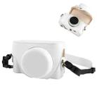 For Sony ZV-1F Vlog Camera Full Body Leather Camera Case Bag with Strap (White) - 1