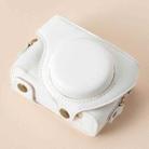 For Sony ZV-1F Vlog Camera Full Body Leather Camera Case Bag with Strap (White) - 2