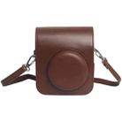 For FUJIFILM Instax mini 12 Leather Case Full Body Camera Bag with Shoulder Strap (Brown) - 1