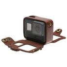 For GoPro HERO7 Black /6 /5  PU Leather Housing Case with Neck Strap & Buttons(Brown) - 4