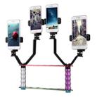 Smartphone Live Broadcast Bracket Dual Hand-held Selfie Mount Kits with 2x V-Bracket + 3x Phone Clips, For iPhone, Galaxy, Huawei, Xiaomi, HTC, Sony, Google and other Smartphones - 1