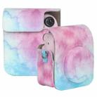 For FUJIFILM instax mini 12 Painted Full Body Leather Case Camera Bag with Strap(Blue Pink)(Black) - 1