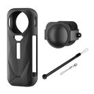 For Insta360 X5 Camera Body Cover Silicone Case with Lens Cover (Black) - 2