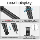 BEXIN W-334C Portable DSLR Camera 2 in 1 Carbon Fiber Tripod Detachable Monopod (Black) - 4