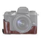 1/4 inch Thread PU Leather Camera Half Case Base for Canon EOS M5(Coffee) - 1