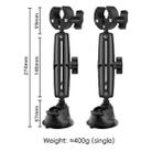 2 x Single-leg Car Suction Cup Mount Crab Clamps Set (Black) - 2