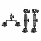 1/4 inch Screw Dual-Leg  Suction Cup Mount and 2 x Single-leg Car Suction Cup Mount Crab Clamps Set (Black) - 1