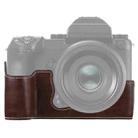 1/4 inch Thread PU Leather Camera Half Case Base for FUJIFILM GFX 50S (Coffee) - 1