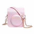 For FUJIFILM instax mini 12 Colorful Woven Leather Case Full Body Camera Bag + Photo Album with Strap (Pink) - 2