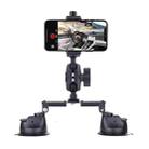 Dual-leg Suction Cup Connecting Rod Arm Phone Clamp Mount(Black) - 1