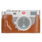 1/4 inch Thread PU Leather Camera Half Case Base for Leica M9 (Brown) - 1