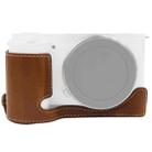 1/4 inch Thread PU Leather Camera Half Case Base for Sony ZV-E10 / ZV-E10L (Brown) - 1