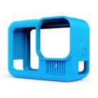 For GoPro HERO13 Black Silicone Protective Case Cover with Wrist Strap & Lens Cover (Blue) - 2