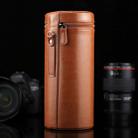 Extra Large Lens Case Zippered PU Leather Pouch Box for DSLR Camera Lens, Size: 24.5*10.5*10.5cm(Brown) - 1