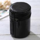 Medium Lens Case Zippered PU Leather Pouch Box for DSLR Camera Lens, Size: 13x9x9cm(Black) - 1