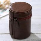 Medium Lens Case Zippered PU Leather Pouch Box for DSLR Camera Lens, Size: 13x9x9cm(Coffee) - 1