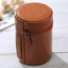 Medium Lens Case Zippered PU Leather Pouch Box for DSLR Camera Lens, Size: 13x9x9cm(Brown) - 1
