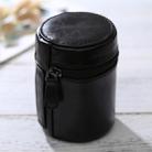 Small Lens Case Zippered PU Leather Pouch Box for DSLR Camera Lens, Size: 11x8x8cm(Black) - 1