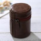 Small Lens Case Zippered PU Leather Pouch Box for DSLR Camera Lens, Size: 11x8x8cm(Coffee) - 1