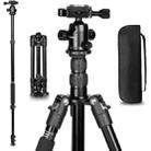 TRIOPO K2508S+B1S Adjustable Portable  Aluminum Alloy Tripod with Ball Head for SLR Camera(Black) - 1