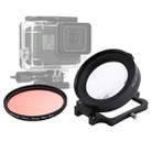 JSR 58mm 16X Macro Lens + Red Diving Lens Filter with Lens Cover + Lens Filter Ring Adapter + String + Cleaning Cloth for GoPro HERO6 /5 Dive Housing - 1