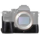 1/4 inch Thread PU Leather Camera Half Case Base for Sony ILCE-A9 / A9 / A7RIII(Black) - 1